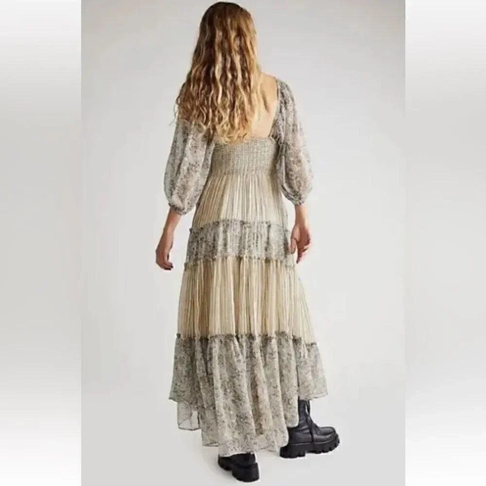 Free People You're A Jewel Printed Maxi dress in Tea Combo